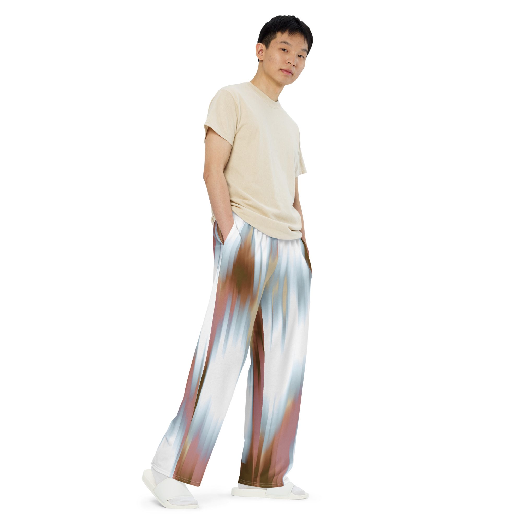 all over print unisex wide leg pants white right front 65188ad9cf0ed