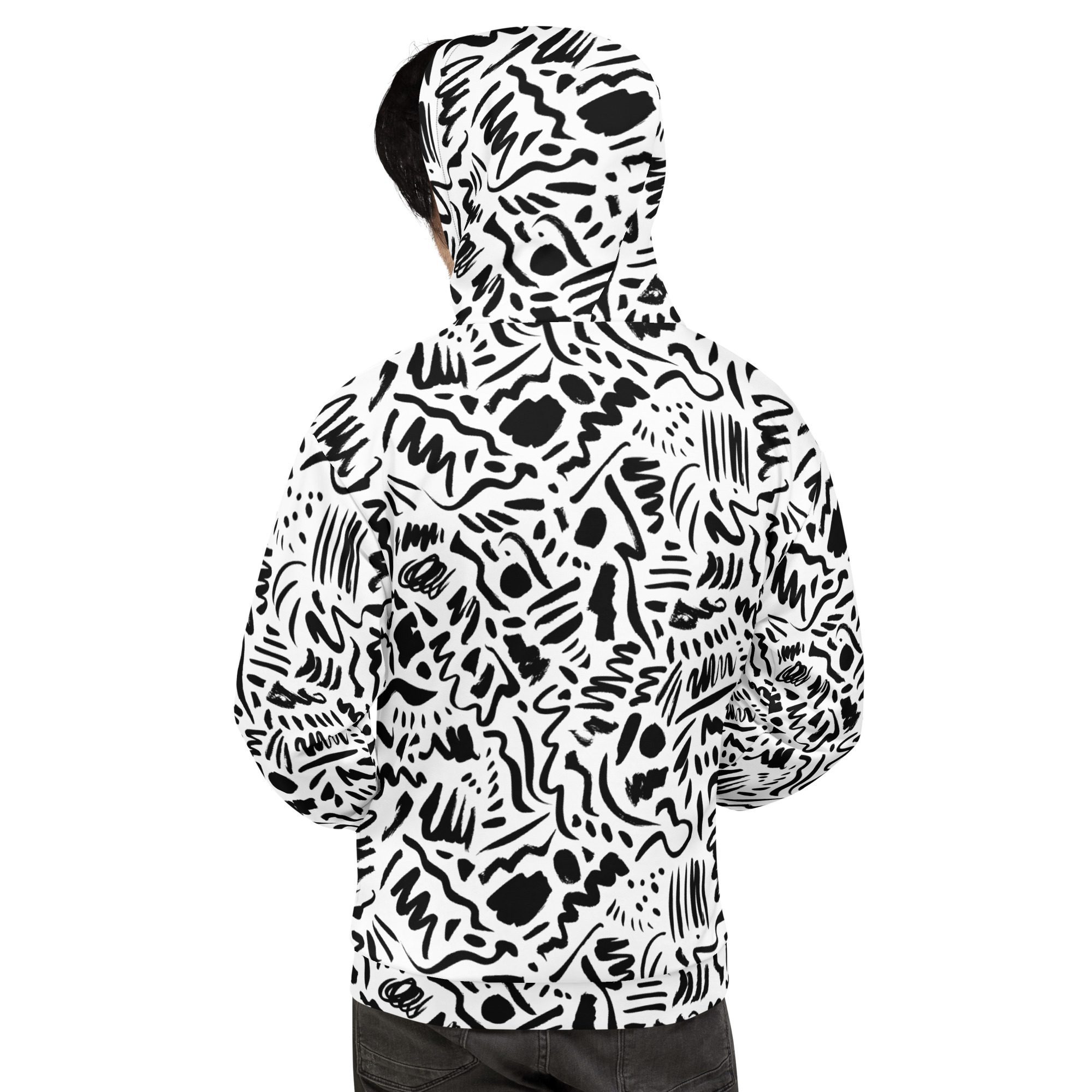 all over print recycled unisex hoodie white back 653eaae027010