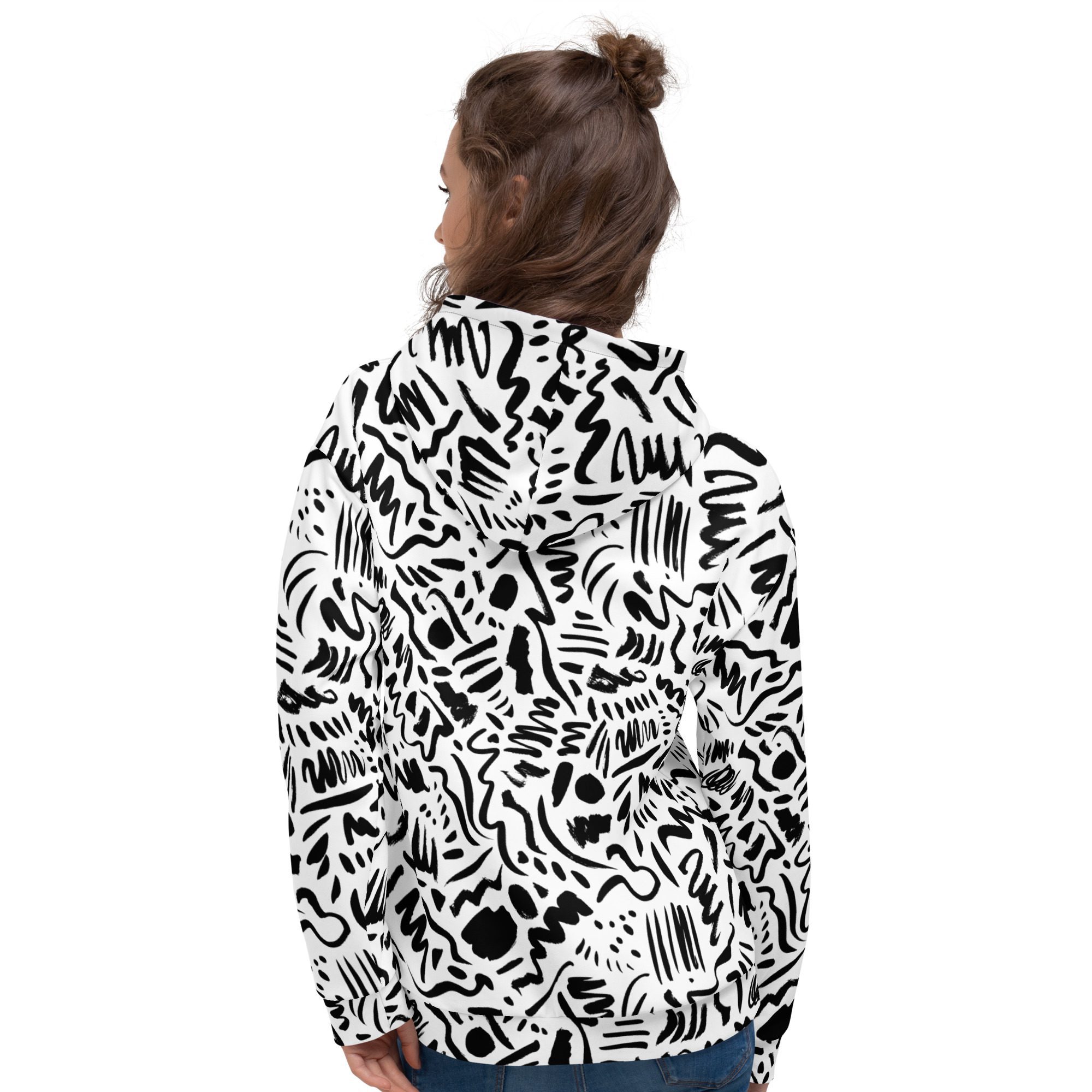 all over print recycled unisex hoodie white back 653eaae027134