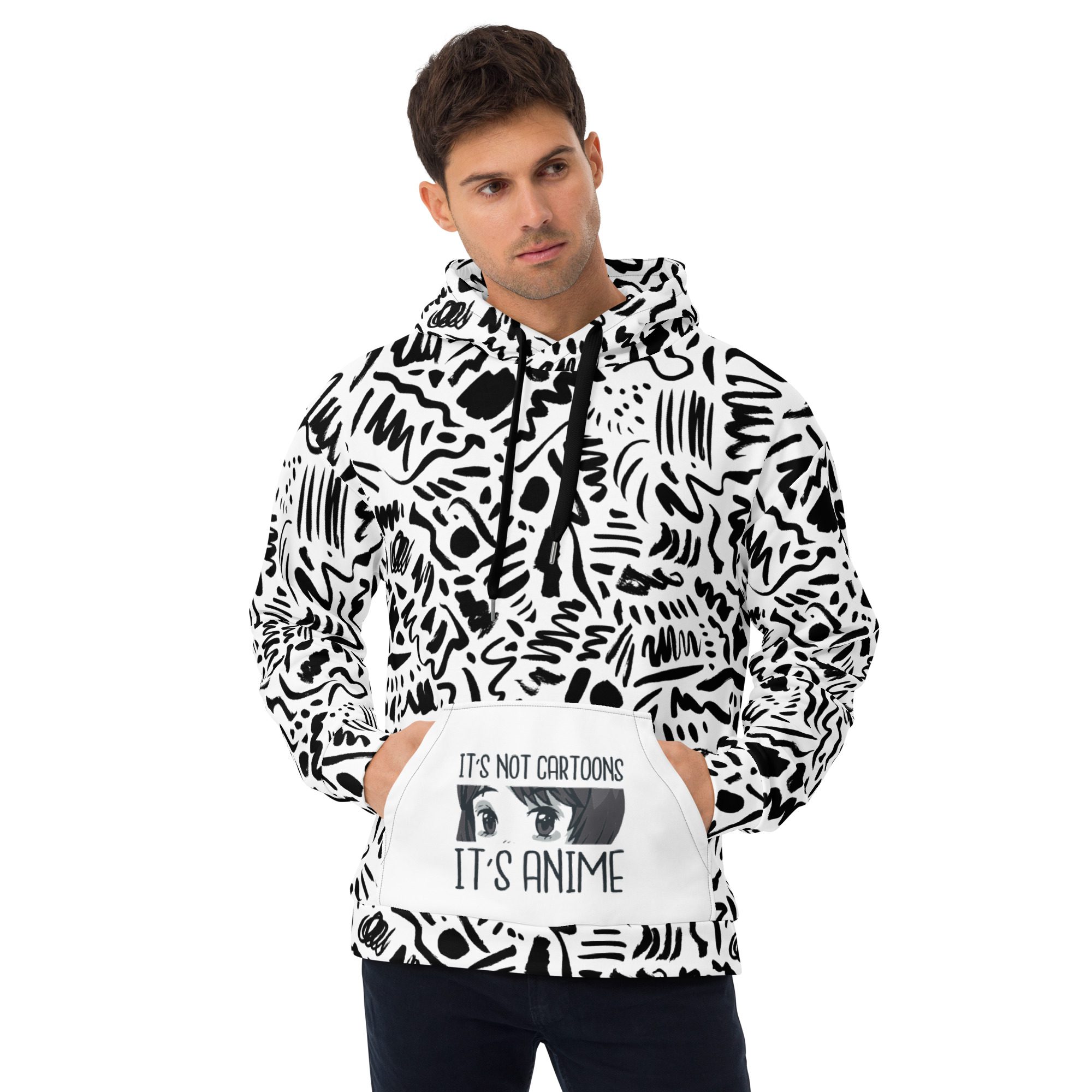 all over print recycled unisex hoodie white front 653eaae026e9c