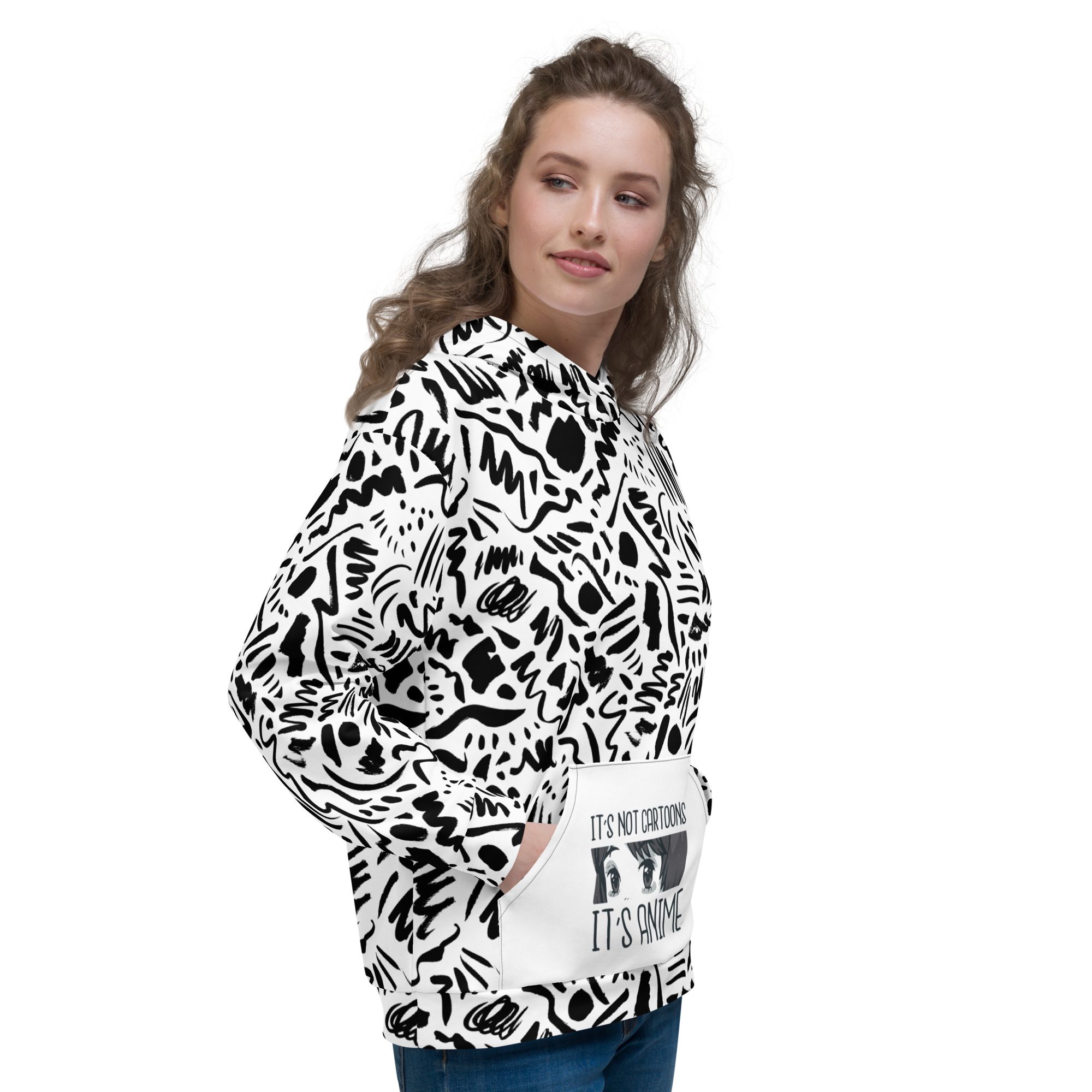 all over print recycled unisex hoodie white right 653eaae02725b