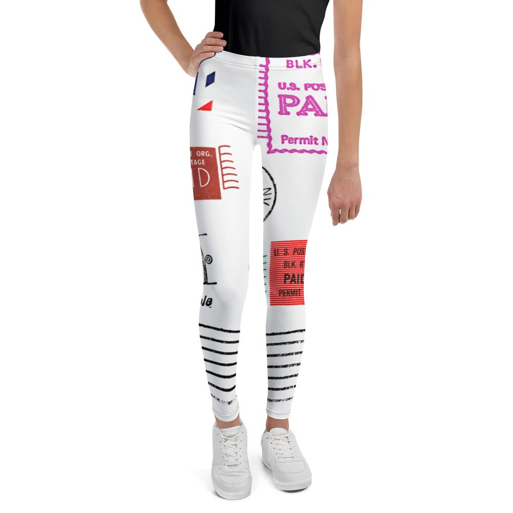 all over print youth leggings white front 651aac500ad3a