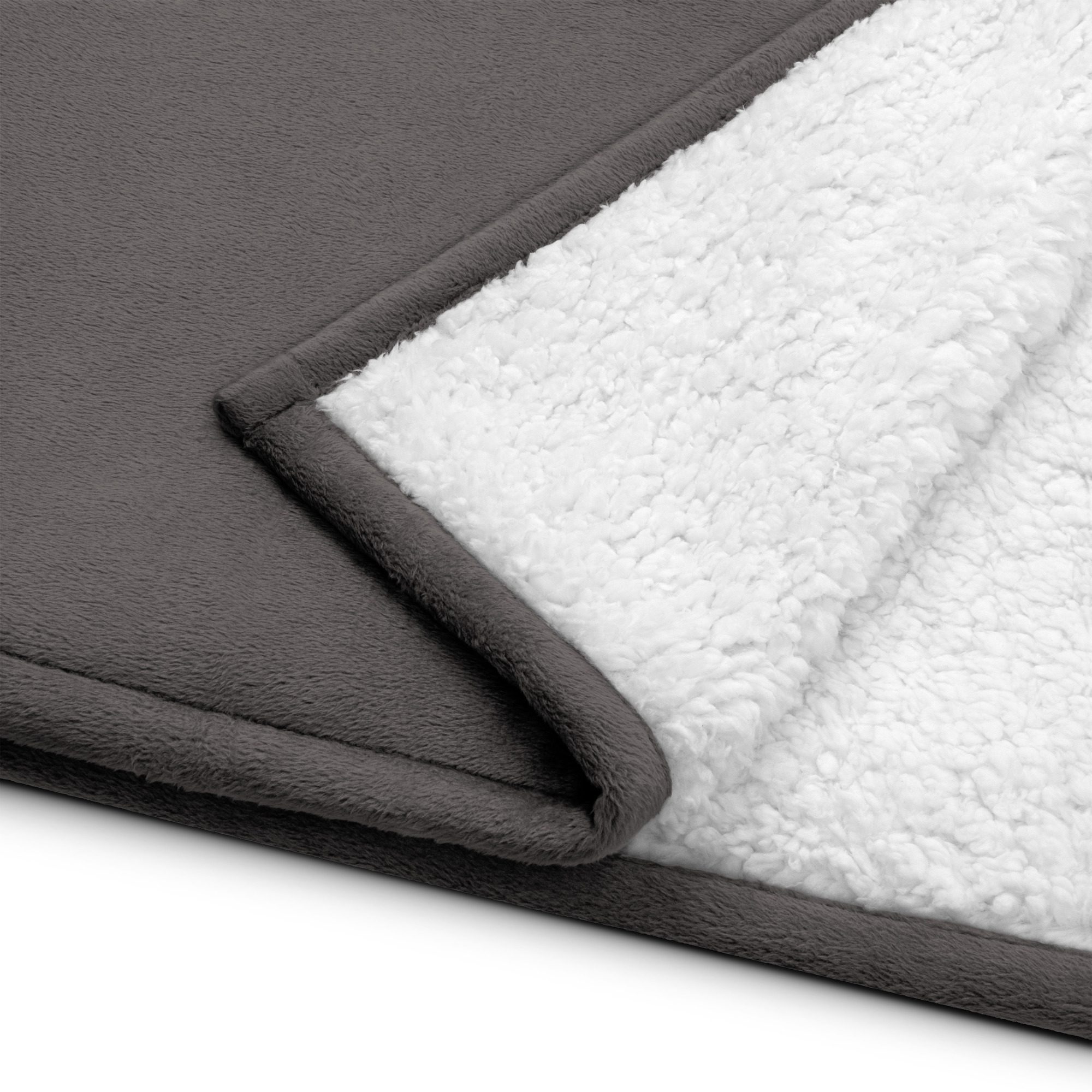 embroidered premium sherpa blanket heather grey product details 2 6526c33dda84b