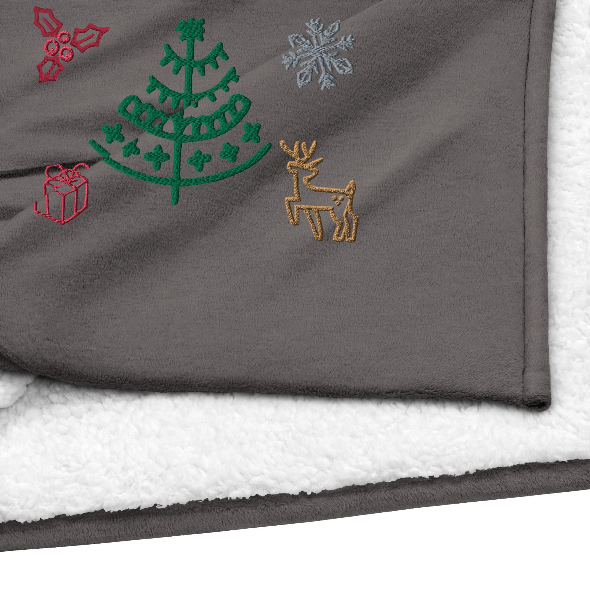 embroidered premium sherpa blanket heather grey product details 6526c33dda89c