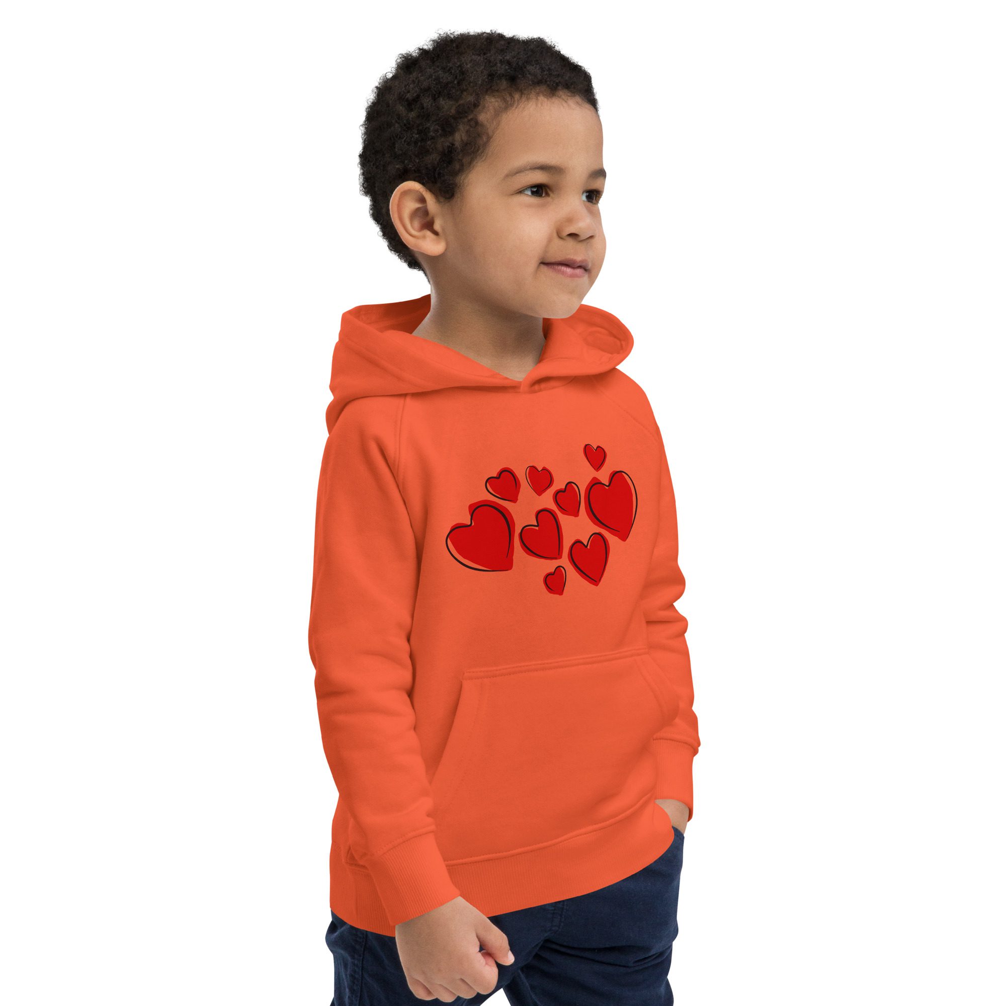 kids eco hoodie burnt orange right front 651aaa7a3409d