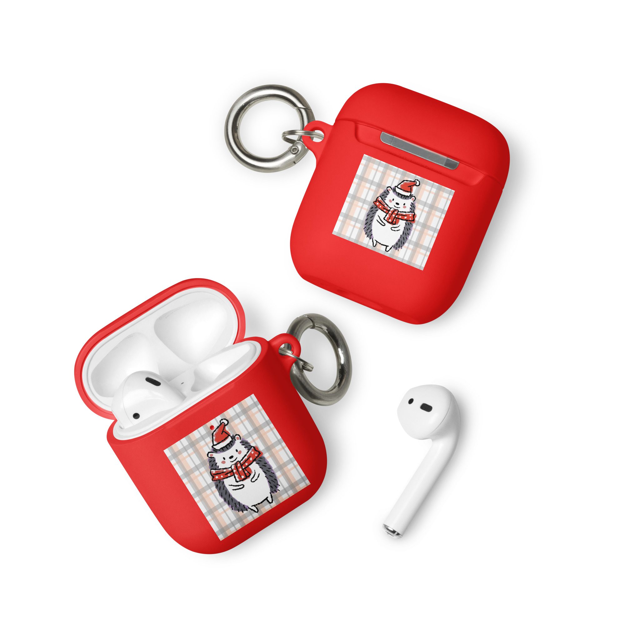 rubber case for airpods red airpods front 652853fae4ea4