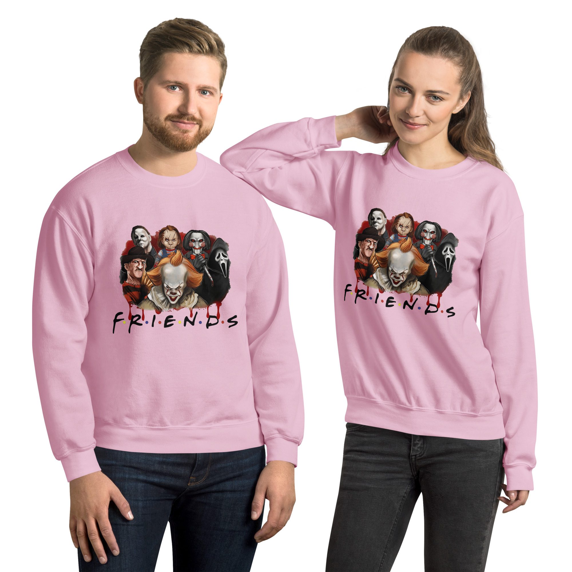 unisex crew neck sweatshirt light pink front 65391132662bf