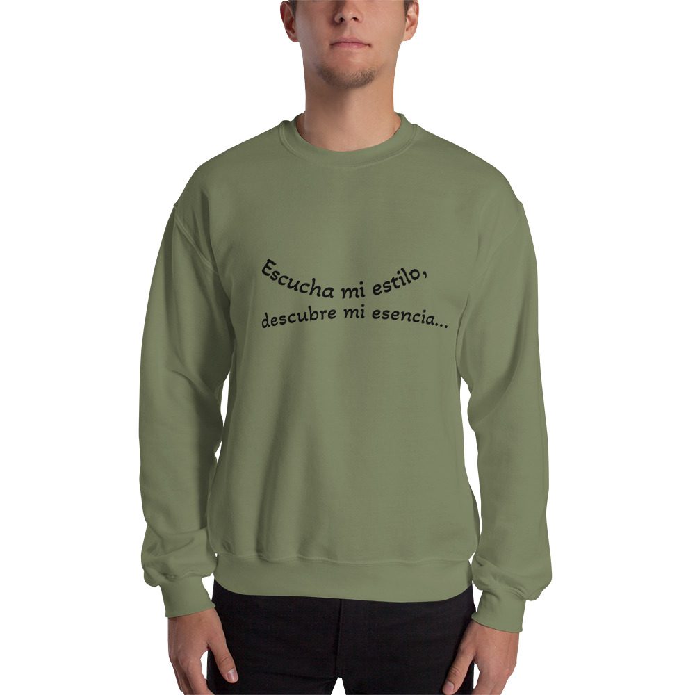 unisex crew neck sweatshirt military green front 652c0b2948e4c