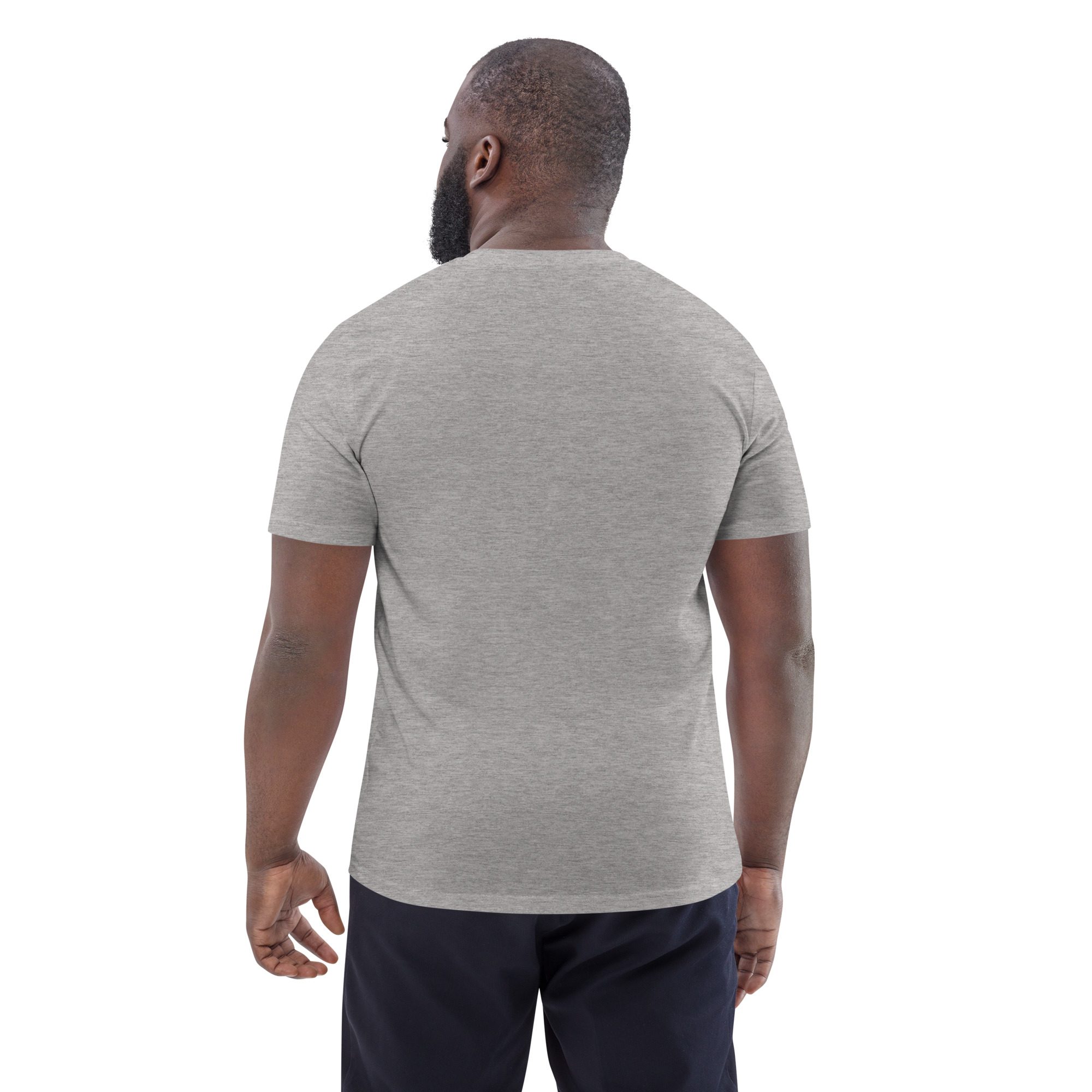 unisex organic cotton t shirt heather grey back 651ada93a8955