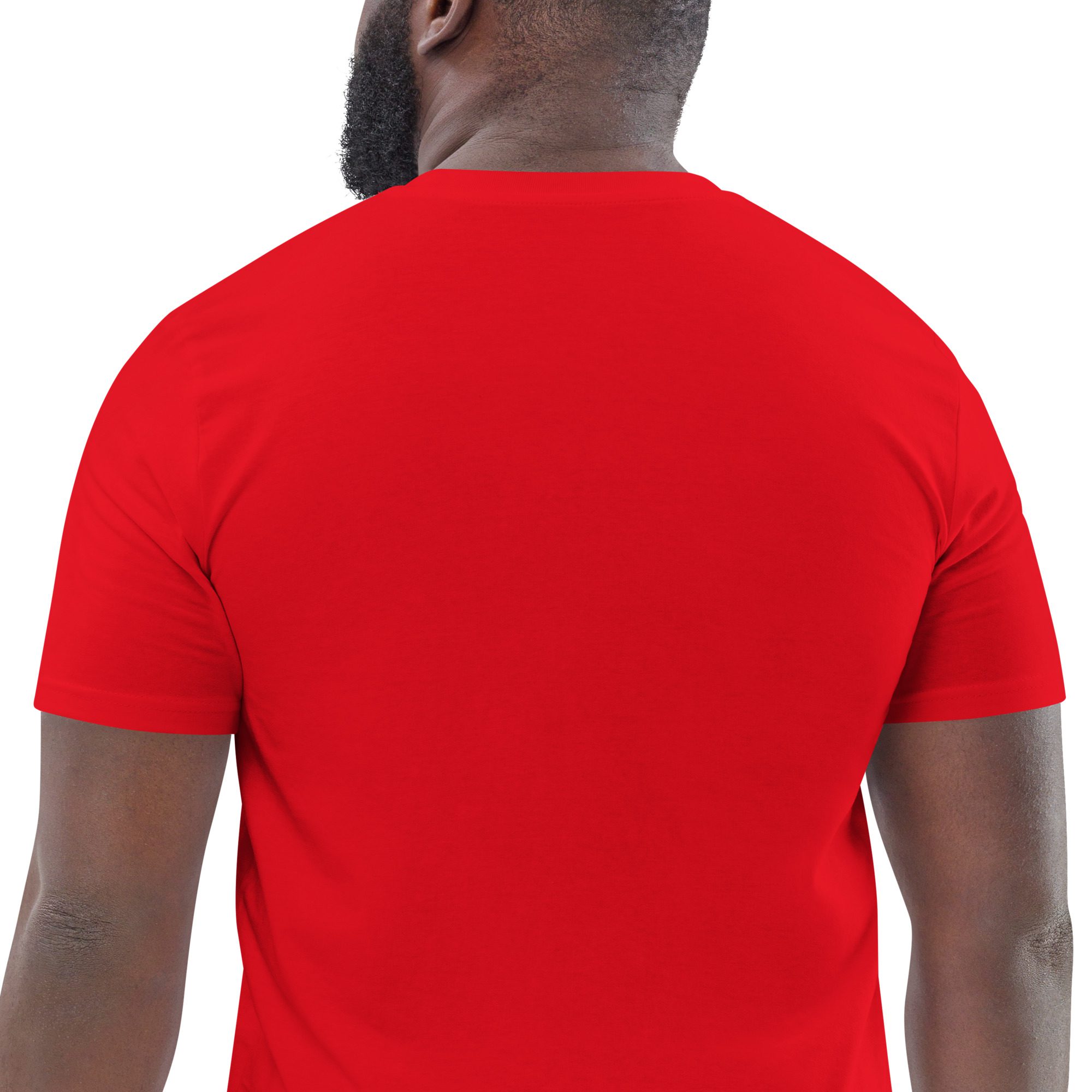 unisex organic cotton t shirt red zoomed in 651ada938c417