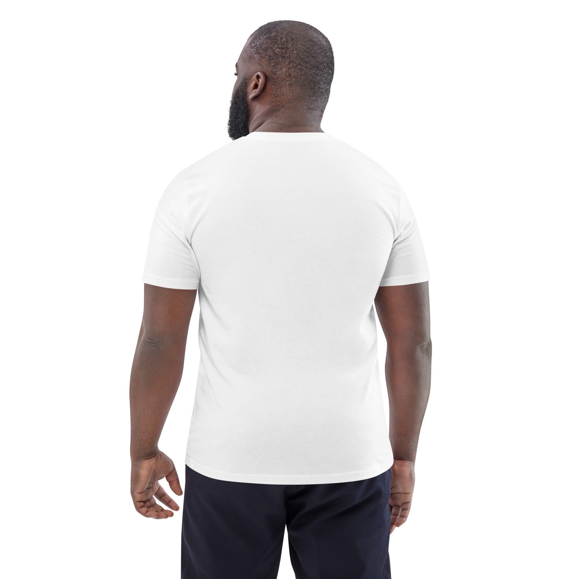 unisex organic cotton t shirt white back 651ada93b8b52