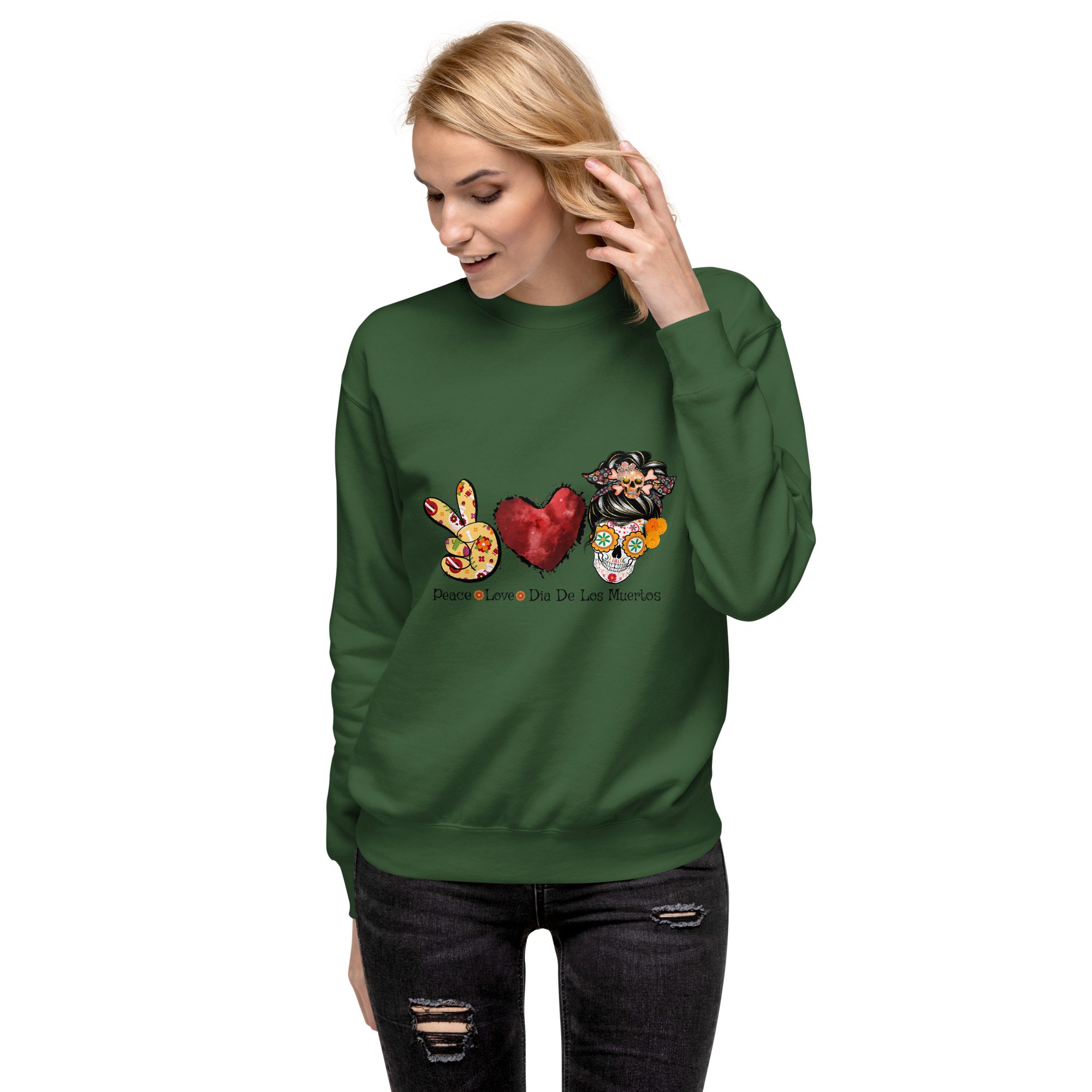 unisex premium sweatshirt forest green front 653665da25a4c