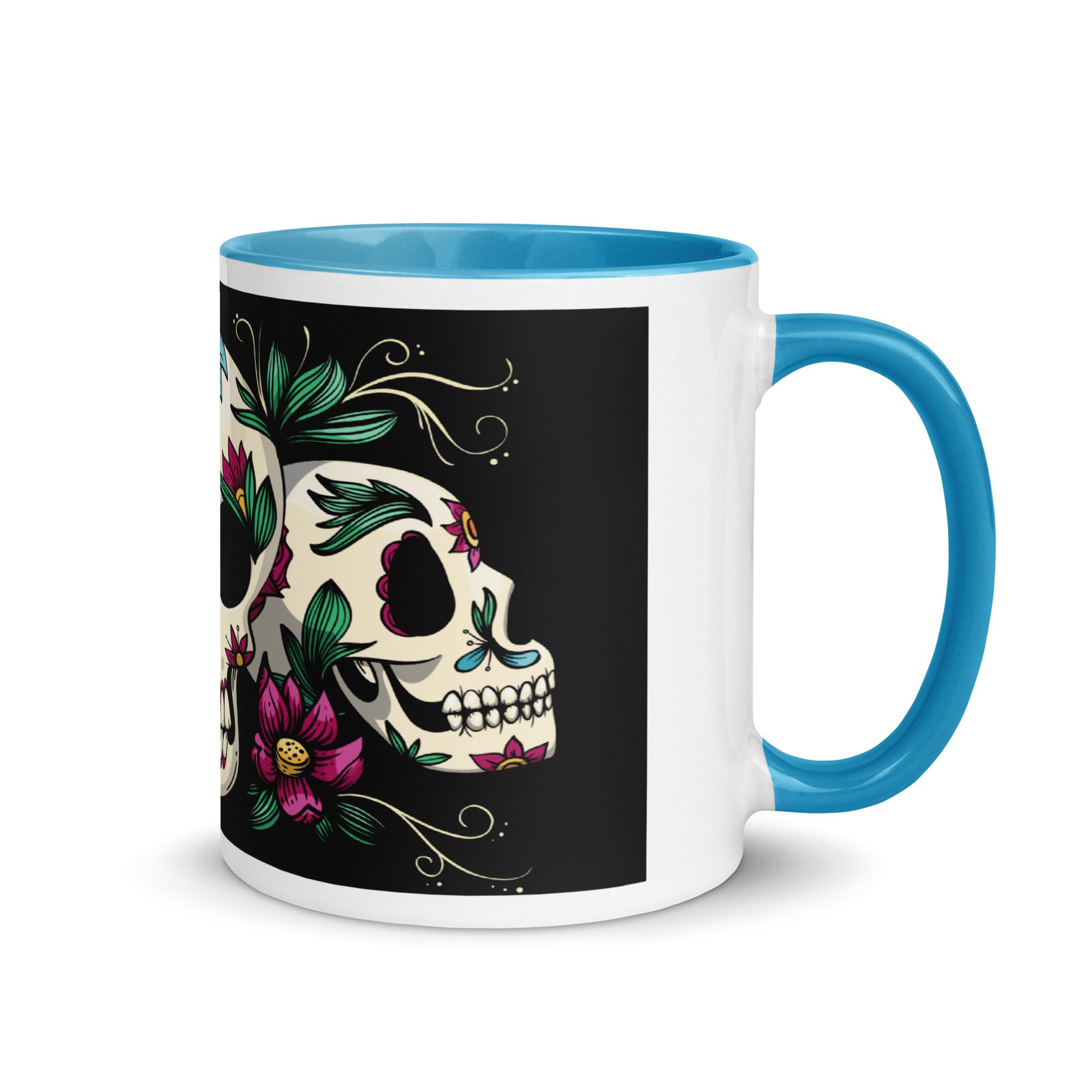 white ceramic mug with color inside blue 11 oz right 65367417bec2e