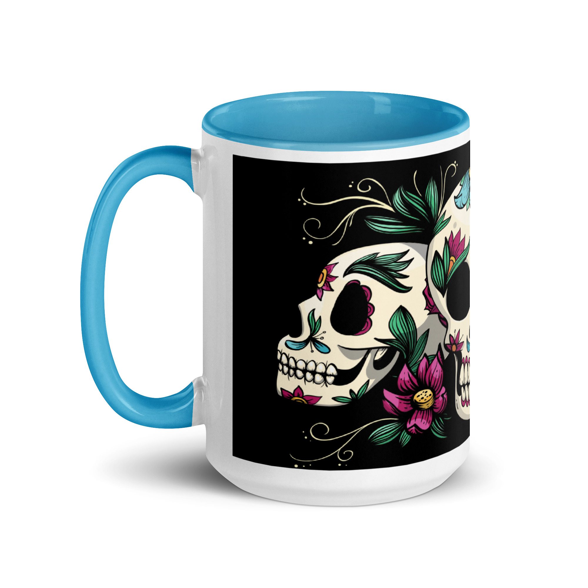 white ceramic mug with color inside blue 15 oz left 65367417bee99