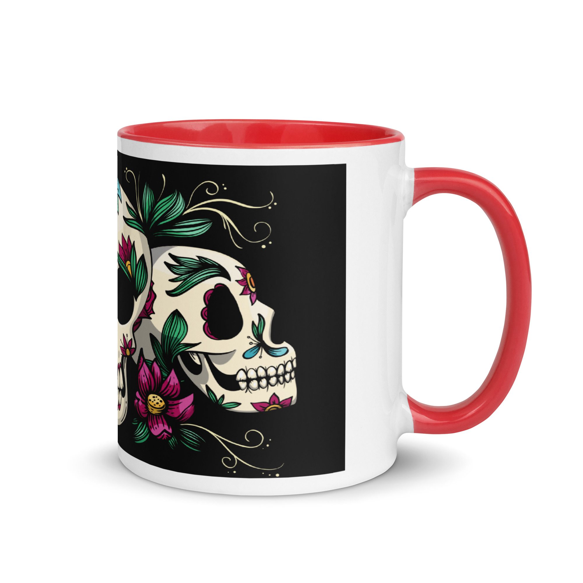 white ceramic mug with color inside red 11 oz right 65367417be7d9