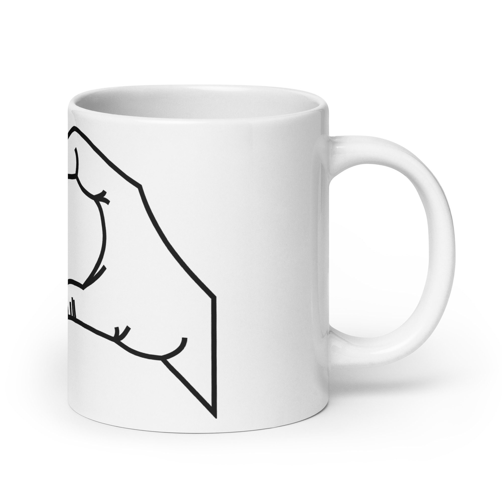 white glossy mug white 20 oz handle on right 652c0f426a861