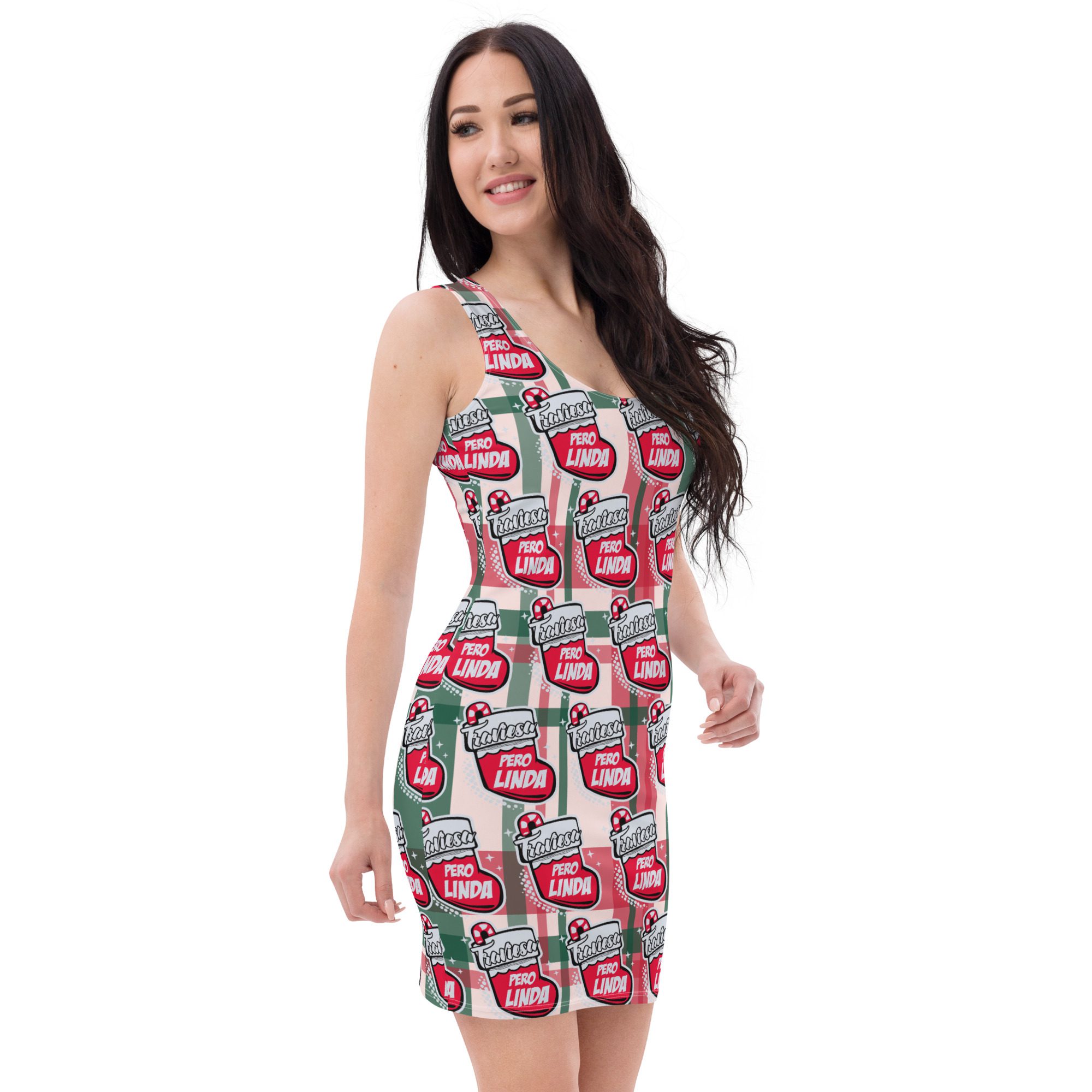 all over print bodycon dress white right front 6560bcb27b3be
