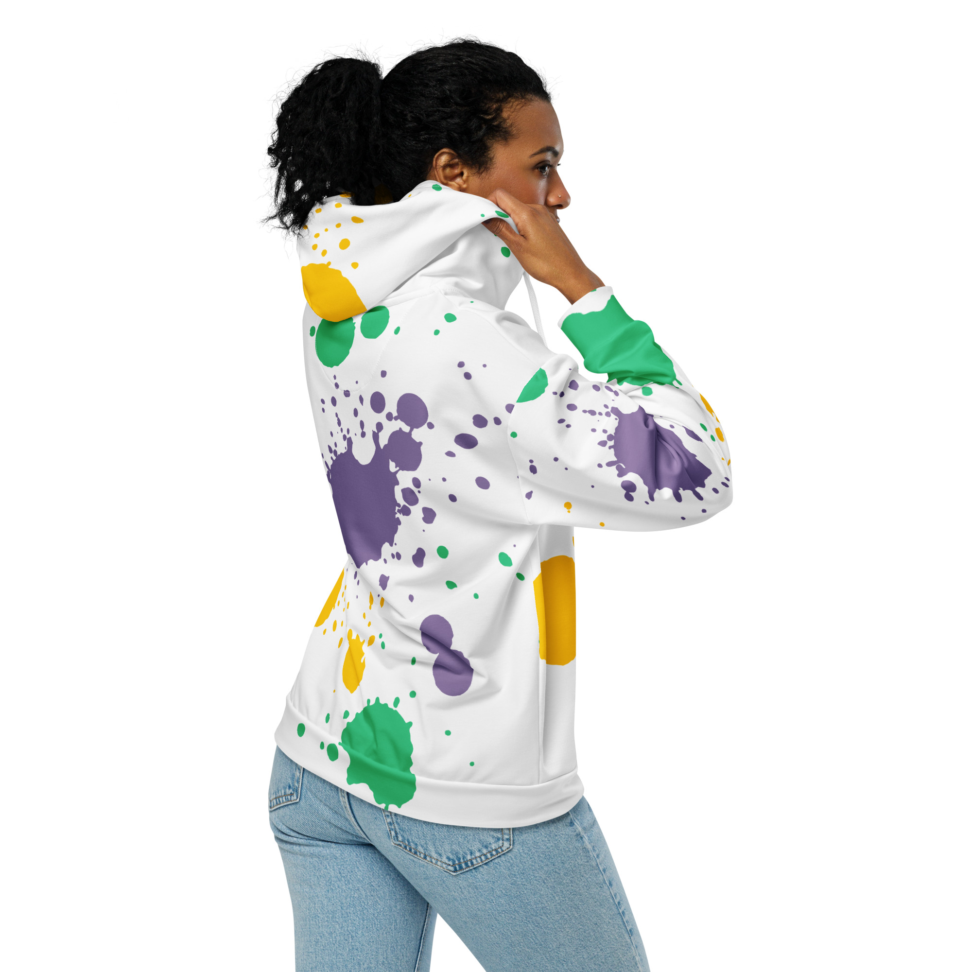 all over print recycled unisex zip hoodie white back 65b16361afa89