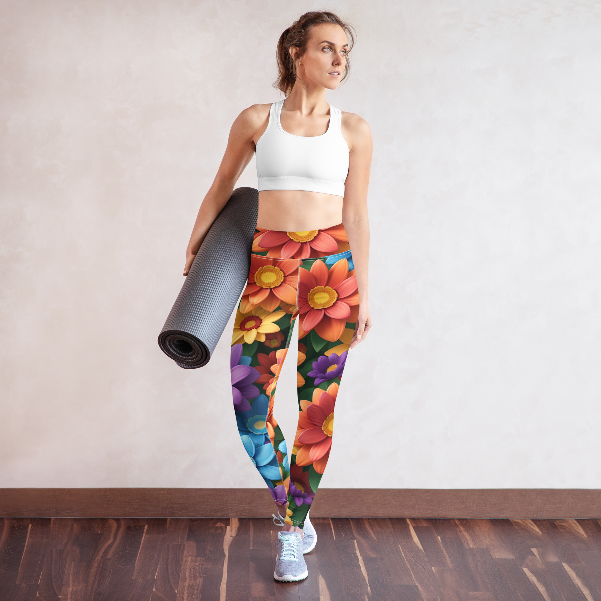 all over print yoga leggings white front 65a16206730cc