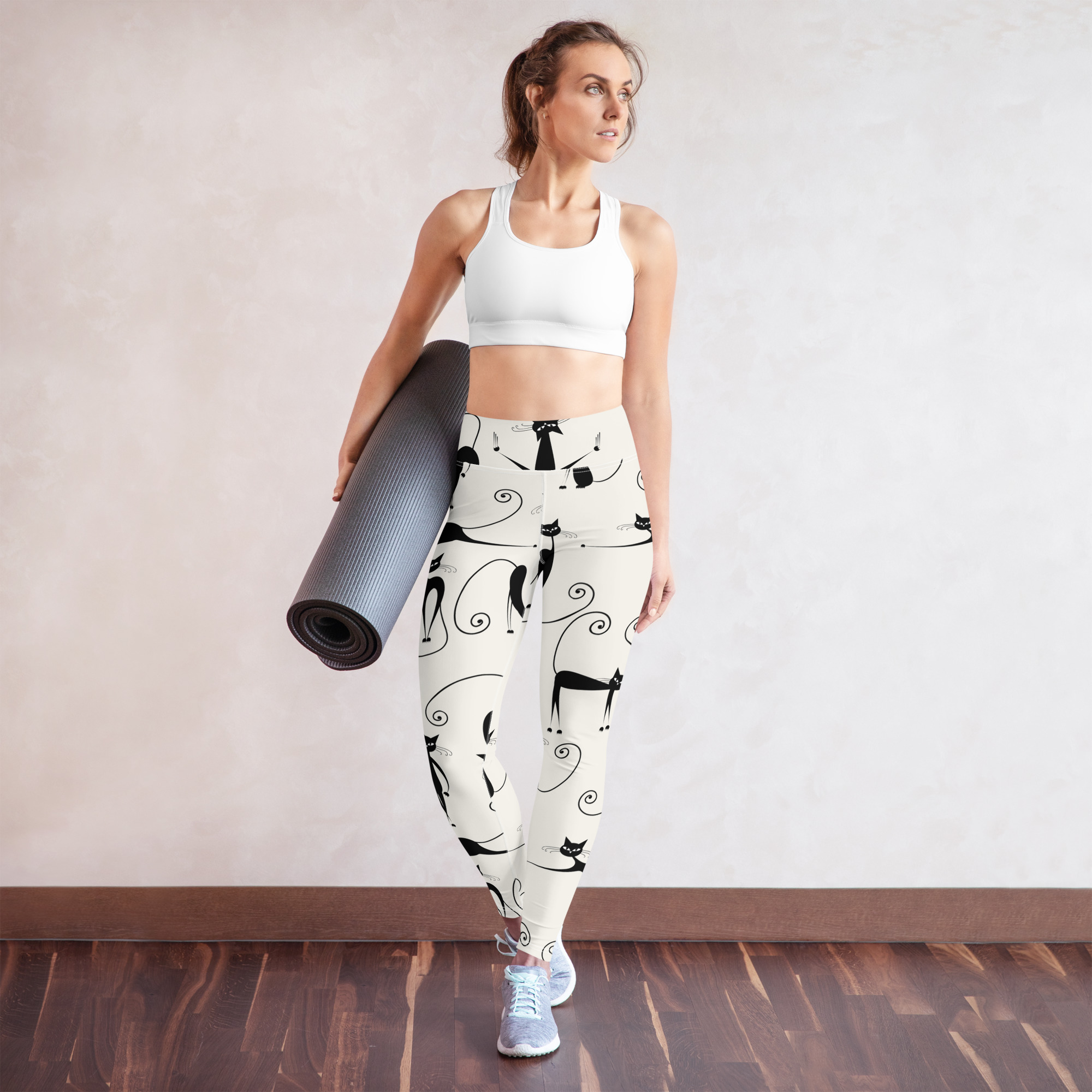 all over print yoga leggings white front 65a195df552d4
